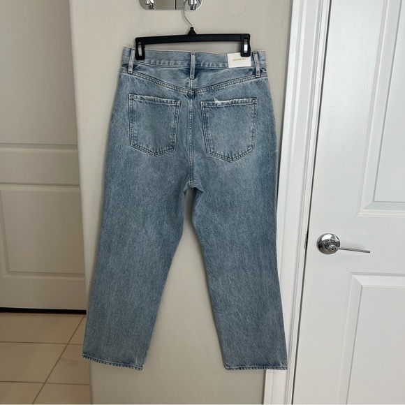 High Waisted Light Wash Ripped Straight Ankle Jeans - Picture 5 of 5